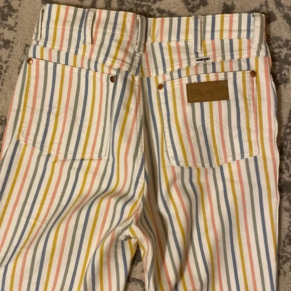 Great condition limited edition wrangler wide leg flared jeans striped - Picture 6 of 9